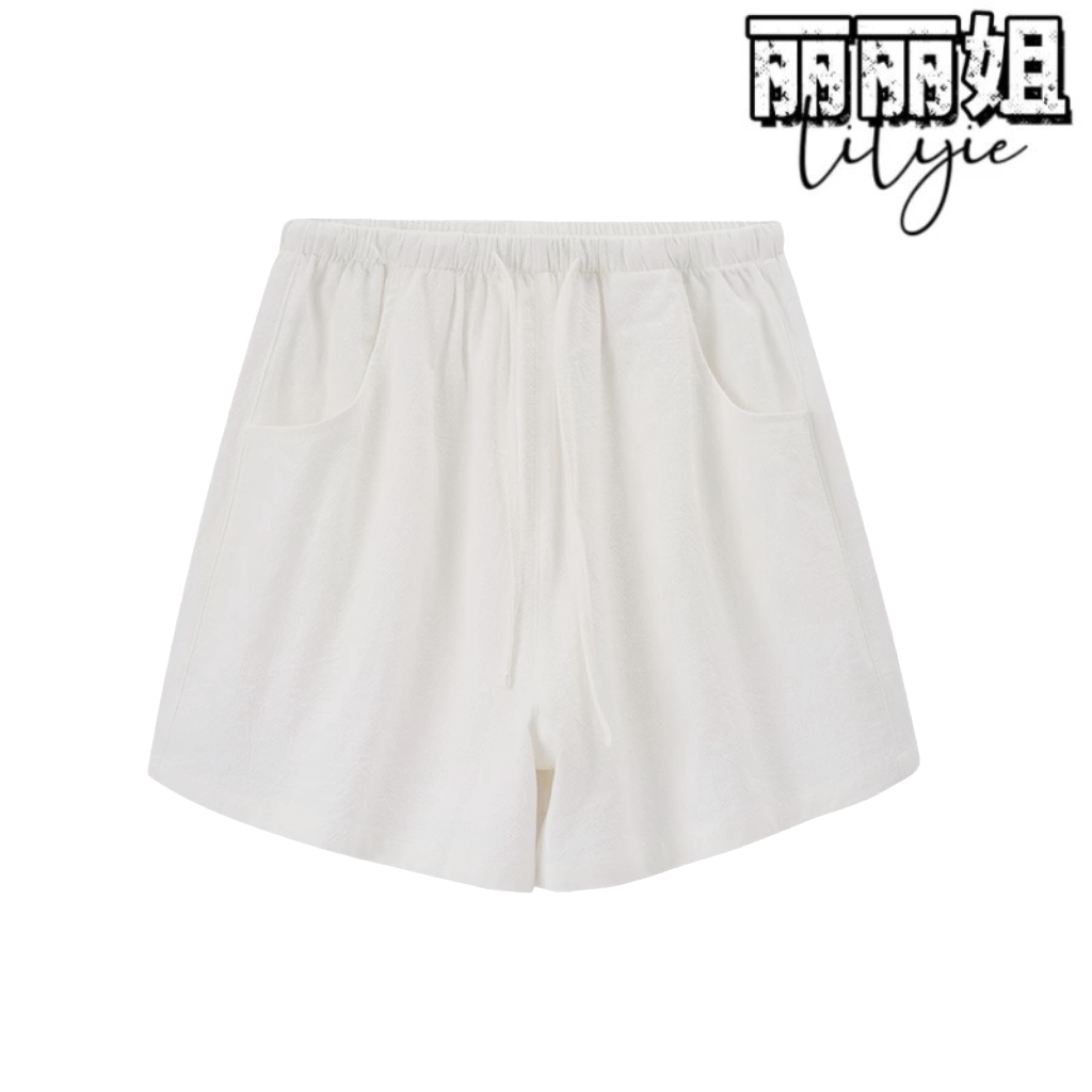 JUST丽丽姐【苎麻天丝裤】2026夏季新款女装现货美式抽绳