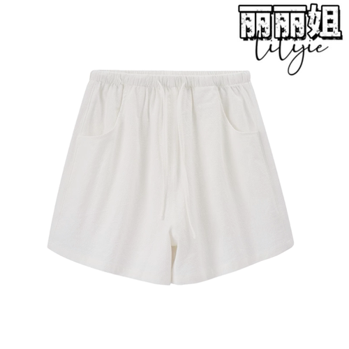 JUST丽丽姐【苎麻天丝裤】2026夏季新款女装现货美式抽绳
