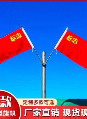 灯杆旗帜v型工型5号4号斜插式壁挂户外道旗路灯杆红旗不锈钢旗杆