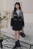 现货棋盘格拼接外套152-9271-P135-控价188，女装风衣，浙宝152