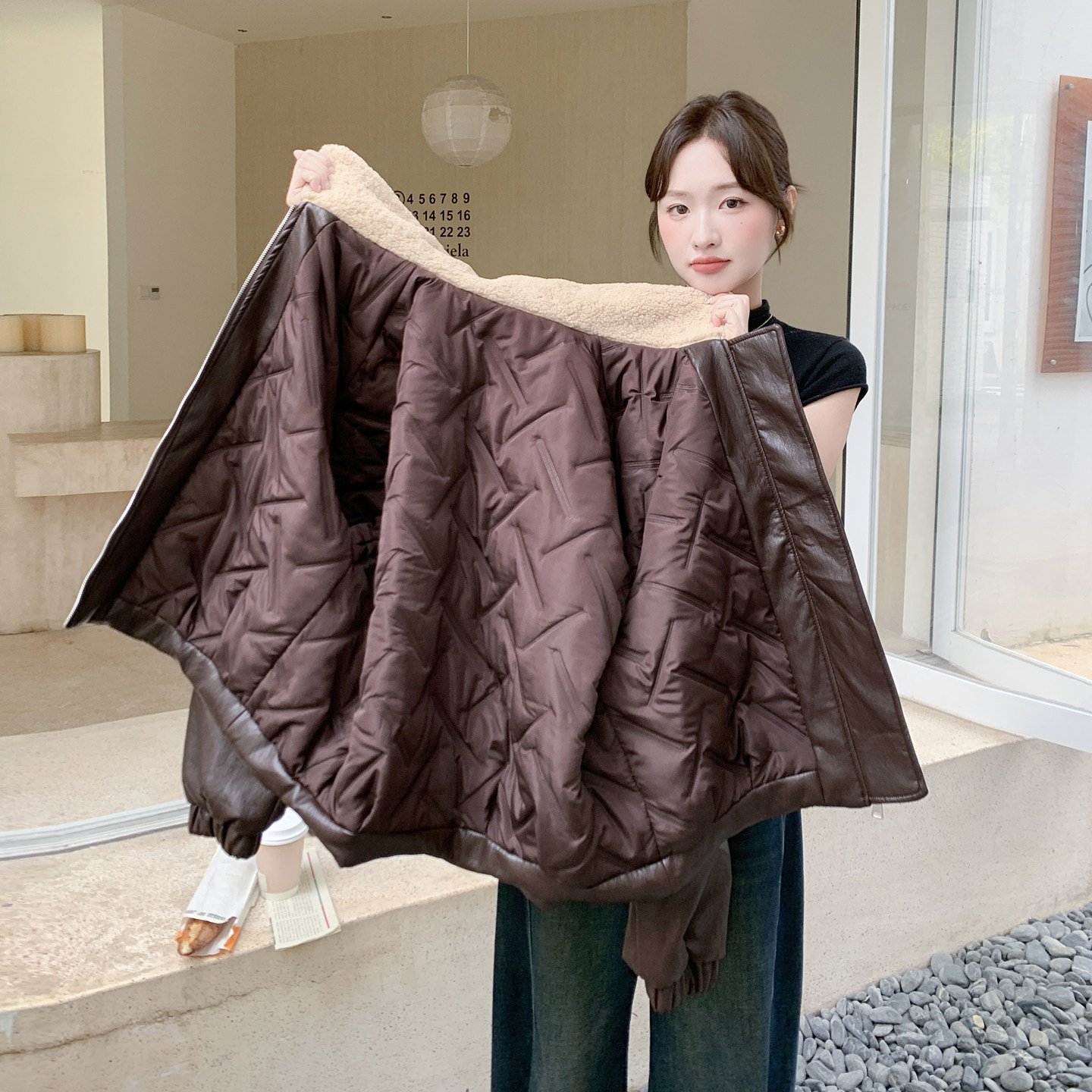 【新品】皮衣加棉152-7322-P195-288,女装棉衣/棉服,浙宝152
