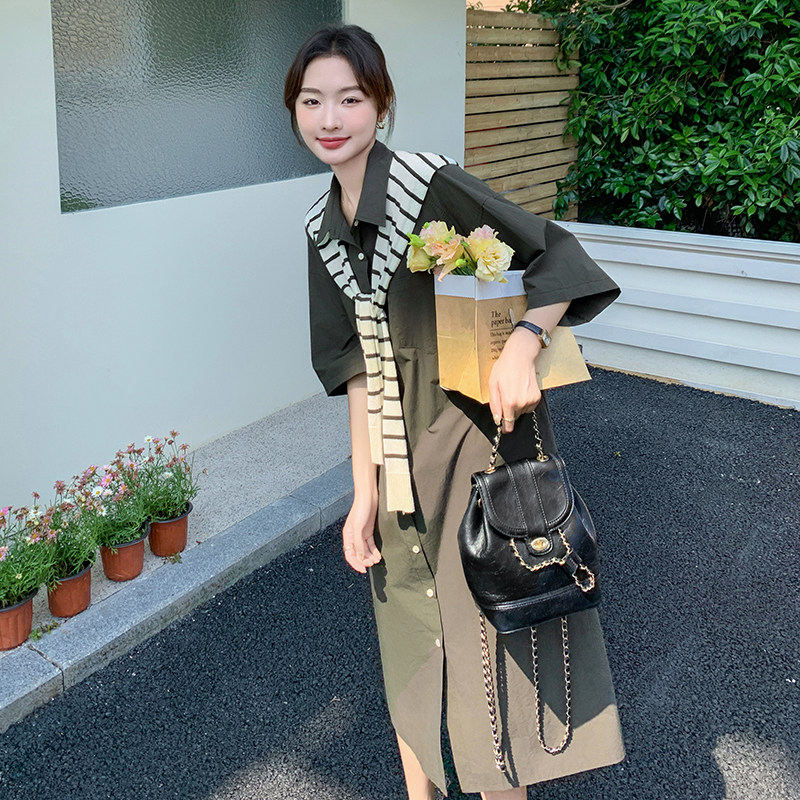【现货】衬衫连衣裙带披肩152-9816-P125-188图片