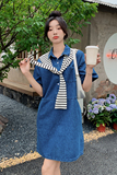 现货【】薄款牛仔送披肩152-9321-P105-控价158，女装连衣裙，浙宝152