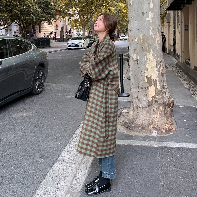 大货【】格子毛呢外套加152-9528-P185-控价278,女装毛呢外套,浙宝152