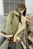 皮毛一体羊羔毛外套女2024冬季新款韩版宽松麂皮绒加厚短款棉服潮，女装棉衣/棉服，浙宝152