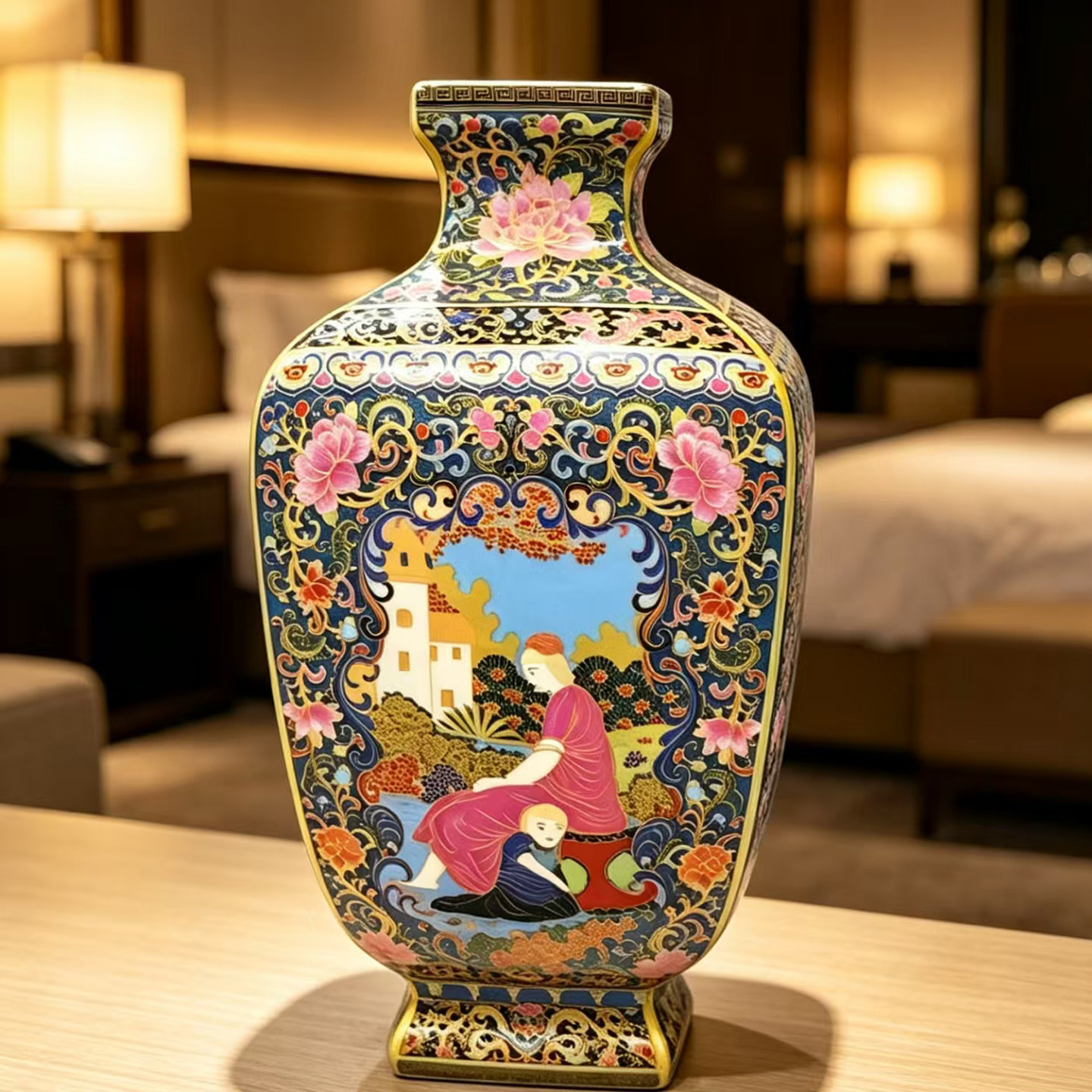 大清乾隆仿古珐琅彩瓷器景德镇陶瓷高档花瓶客厅博古架书房摆件品