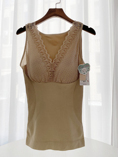 塞德纳6977美体塑身衣打底背心V领乳胶棉固定杯免穿内衣无袖 长款