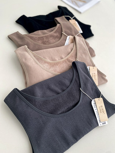 塞德纳6988秋冬圆领无缝背心保暖80支细毛圈无袖 打底衣无胸垫打底