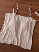 春夏打底一字抹胸打底吊带女士薄款 带薄胸垫细带防走光纯色背心