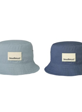 韩国小众smoo*ood贴布刺绣休闲水洗棉显脸小遮阳帽渔夫帽夏日盆帽