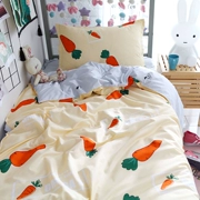 Ký túc xá nữ dễ thương củ cải đơn giường đơn mảnh 150X200X230 m giường đôi 180x220 chăn - Quilt Covers