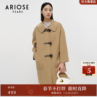 艾诺丝雅诗冬新100纯羊毛双面呢大衣外套中长款女11022329