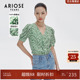 高级感小众雪纺衫 短袖 女10525016 真丝泡泡袖 ARIOSEYEARS夏装