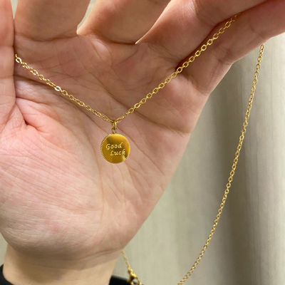 幸运牌lucky小金币毕业礼物项链