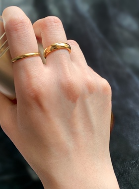 情侣万能叠戴显手白手细指环关节戒指