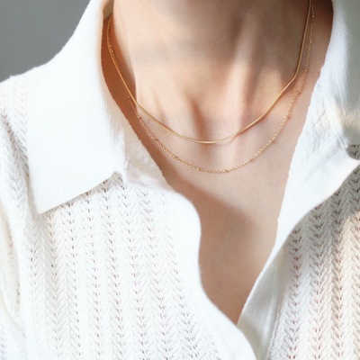 秋冬百搭款双层经典锁骨链