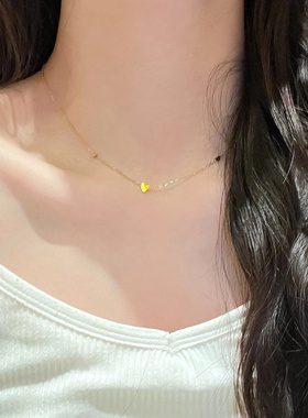 高级素裸链甜美日韩爱心项链气质
