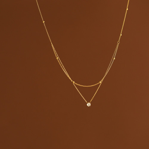 精致双层设计师款双层项链