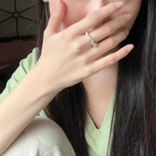富家千金氛围感珍珠戒指