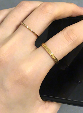 韩系质感简约素圈套装戒指女ins