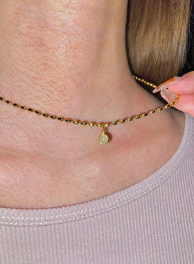 沿海假日~松弛又慵懒小玉石项链爆款轻奢小礼物高级感质感锁骨链