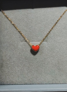 气质通勤小红心项链锁骨链