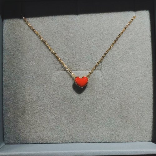 气质通勤小红心项链锁骨链