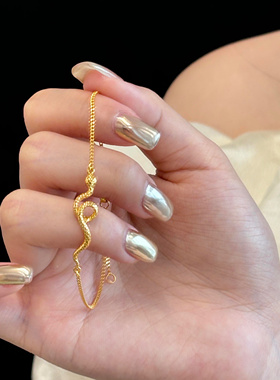 清冷慵懒系~质感灵蛇手链高级风本命年灵动手饰品仿真金礼物优品