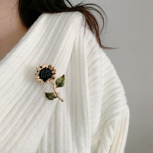 向阳而生朝阳夺目绚丽氛围感复古向日葵胸针别针胸花大衣西装毛衣