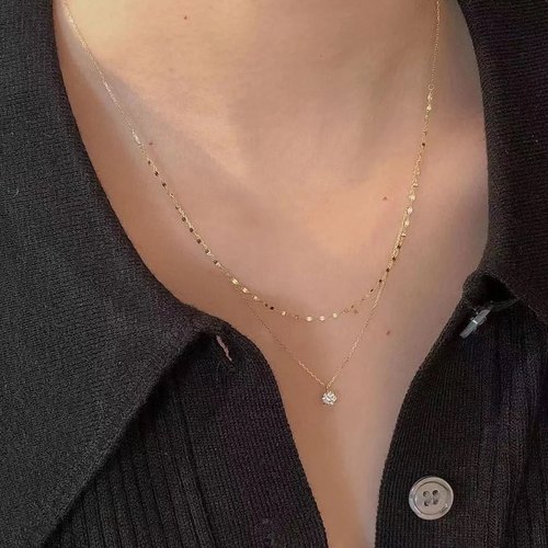 复古油画质感新款锁骨链