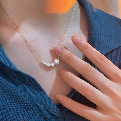 自制六颗珍珠项链轻奢