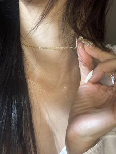 叠叠小金片!温暖耐看系列细裸链可挂吊坠洗澡不掉色包金自制锁骨