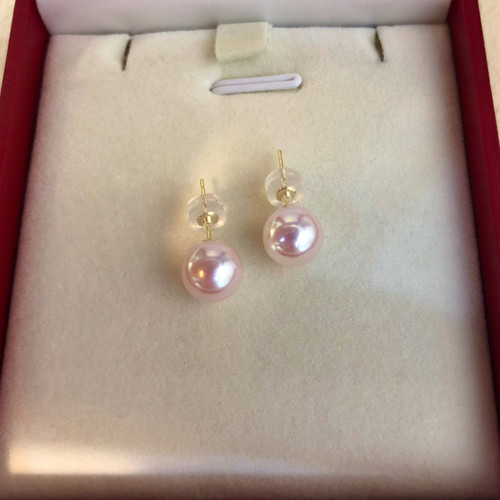 精选高胖镜面珍珠耳钉高级感