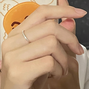 清新个性大方日系极简冷淡风极简约纤细款光圈关节闭口线银色戒指