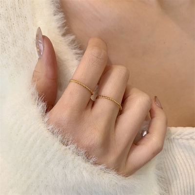 原创设计日系基础金戒指轻奢