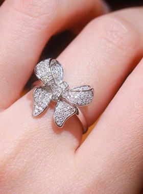 小众微镶锆石蝴蝶开口食指戒