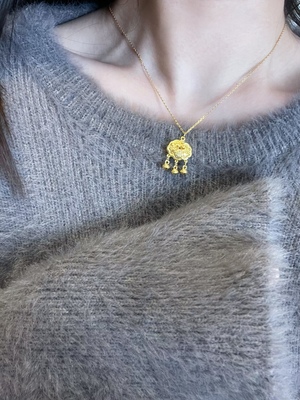 老钱风～小金锁摇铃项链气质毛衣