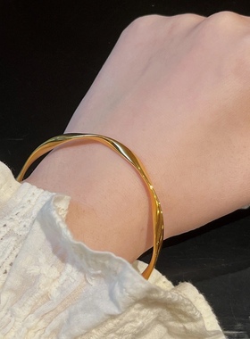 极简艺术范乌斯环手镯轻奢小众