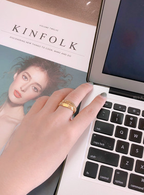 铜镀真金叠戴欧美风高级百搭戒指