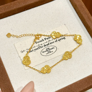 有财气!金光闪闪碎金葫芦手链大款大气洋气手饰品高级送礼闺蜜