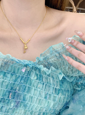 可水洗金珠流苏葫芦项链