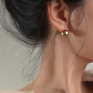 显贵富家千金仿南洋金珠澳白裸珠定制纯银针镀金耳钉戒指吊坠项链