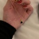 欧美复古金边镶嵌黑玛瑙项链女时髦极简ins个性 气质百搭锁骨链