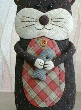 只卖图纸 手工布艺DIY 实物1:1图纸 t434 小熊笔袋图纸 非成品