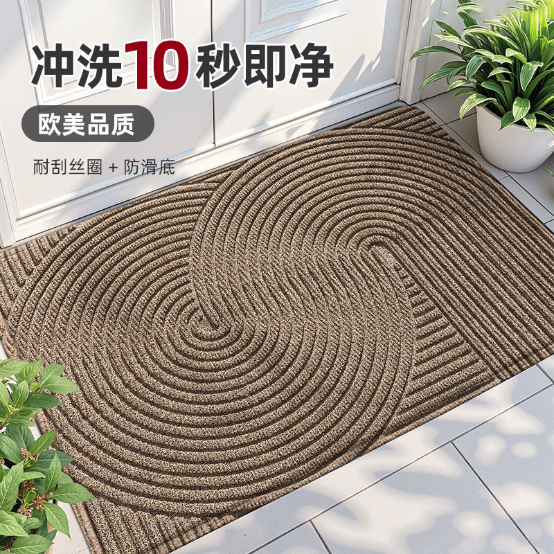 大江跨境简约PVC丝圈入户门地垫耐脏家居进门玄关防滑垫地毯脚垫