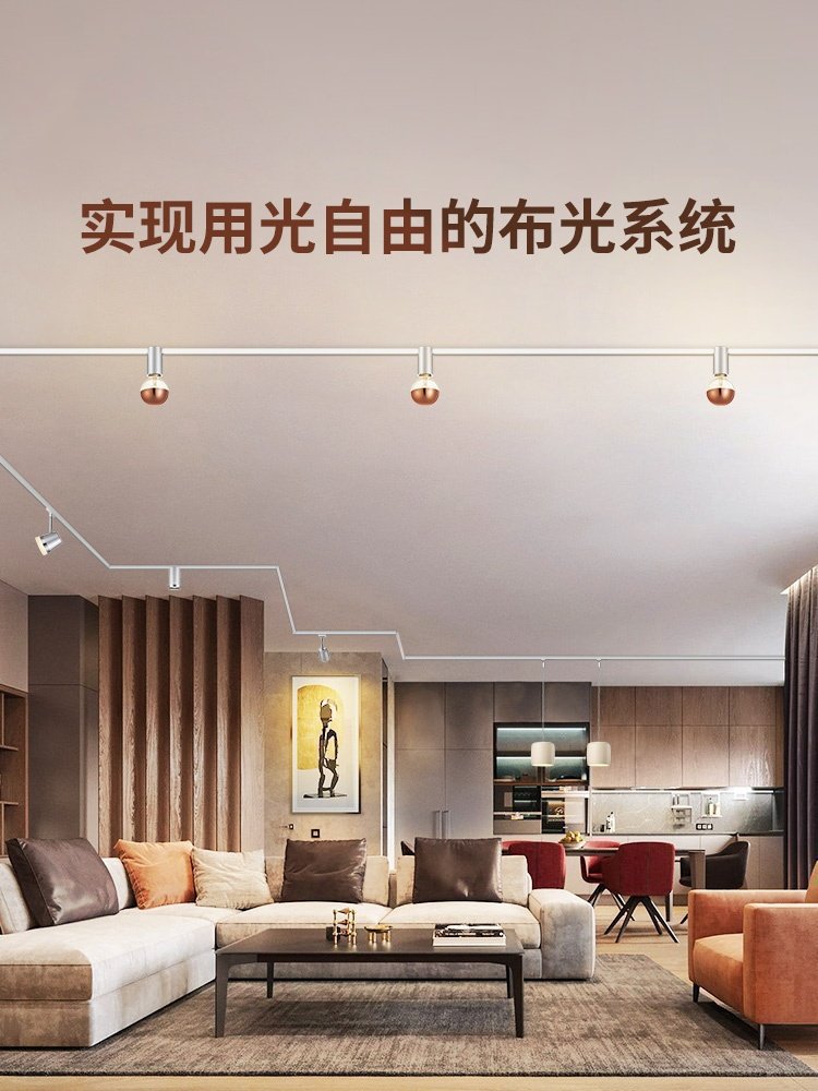 德国伯曼高压轨道灯表面安装客厅和餐厅泛光灯吊灯护眼Led无主灯