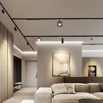 德国柏曼磁吸轨道灯嵌入式 客厅无主灯照明led射灯线条灯明装灯具