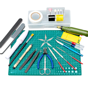 高达模型工具拼装打磨上色素组剪钳笔刀电动打磨器收纳盒刻线套装