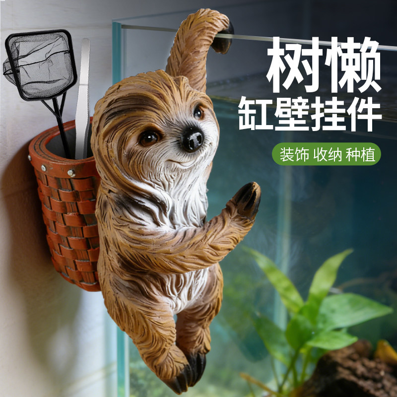 大冰洋造景猫咪背包缸边悬挂摆件图片