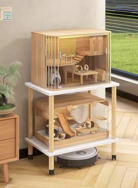 仓鼠笼子置物架鹦鹉鸟笼架多层可移动收纳垫高支架底座实木增高架